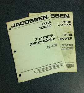 Jacobsen TF 60 TF60 TriPlex Reel Mower Parts Manuals  