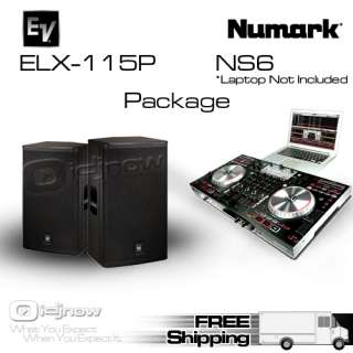 NUMARK NS6 DJ CONTROLLER & EV ELX 115P ELX115P SPEAKERS 676762187510 