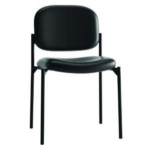basyx by HON HVL606 Armless Guest Chair, Black Leather:  