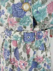 NWT Vintage Stuart Alan Petites Career Dress W/ Belt Size 12 Floral 
