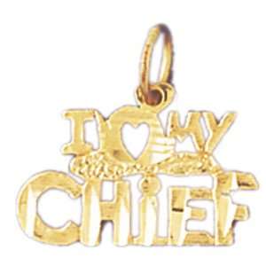  14kt Yellow Gold I Love My Chief Pendant Jewelry