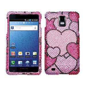  Hearts Pink Clouds Bling Rhinestone Faceplate Diamond Crystal 