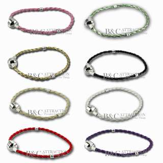 Colours Braided Knitted Leather for Charm Bracelet 20cm  
