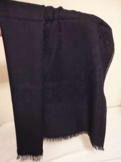595 NWT 100% Authentic GUCCI GG Monogram Black Unisex Wool & Silk 