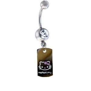   Hello Kitty PENDANT Sexy Cute Belly Navel Ring Silver/Chrome Jewelry