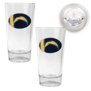  San Diego Chargers NFL 2pc Pint Ale Glass Set with 