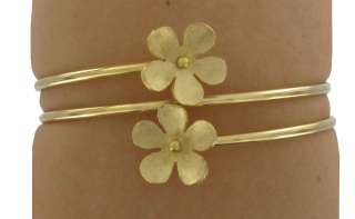 Vintage 1960s Gold Plated Flower Upper Arm Bracelet  