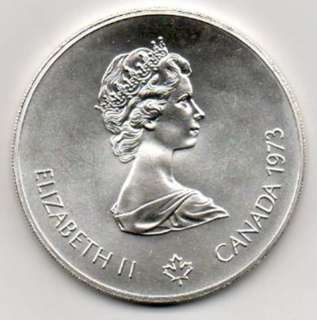 Dollars Silver Coin. Produced by the Royal Canadian Mint in 1973 