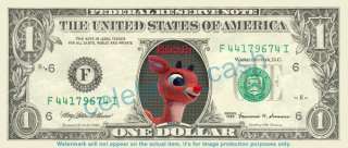Rudolph the Red Nosed Reindeer Dollar Bill   Mint  