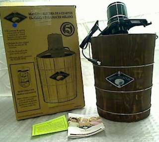   NDWMIME611 6 Quart Wooden Bucket Electric Motor Ice Cream Maker  