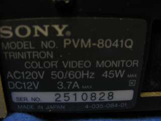 Sony PVM 8045Q and Sony PVM 8041Q 8 Color Monitors  