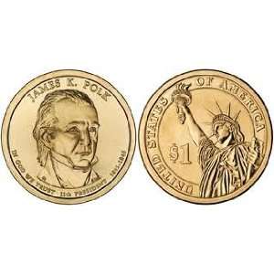  2009 P & D Mint Set James K Polk Presidential Golden $1 Dollar 