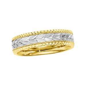    14k Two Tone Gold Design Band Ring   Size 10   JewelryWeb Jewelry