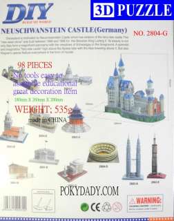 3D puzzle Neuschwanstein Castle assemble educational  