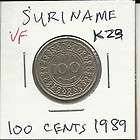 Suriname 100 Cents 1989 K23 National Emblem British Royal Mint Dutch 