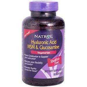 Natrol HYALURONIC ACID MSM & GLUCOSAMINE 90 CAPS JOINTS  