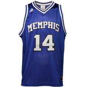  adidas Memphis Tigers #14 Royal Blue Replica Basketball 