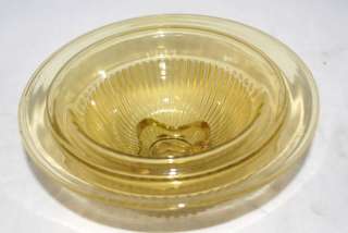 piece Amber Depression Glass Mixing Bowls Nested  