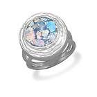 925 sterling silver ancient roman glass textured ring  