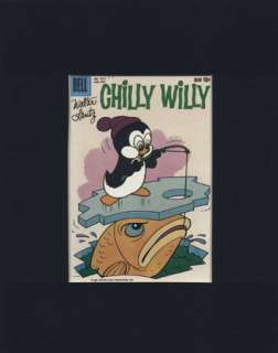 CHILLY WILLY~Mat Print~GONE ICE FISHING~NEW  