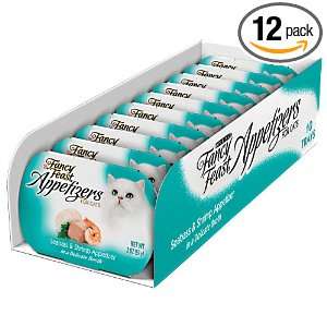 Fancy Feast Appetizers for Cats, Seabass & Shrimp, 2 Ounce Tubs (Pack 