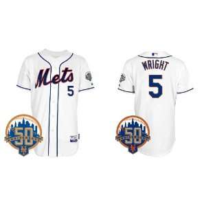  Mets Authentic MLB Jerseys #5 WRIGHT WHITE Cool Base BASEBALL Jersey 