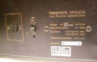 Vintage/Rare NAKAMICHI Dragon Auto Reverse Audio Cassette Deck  