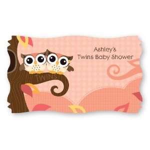 com Owl Girl   Look Whooos Having Twins   Set of 8 Personalized Baby 