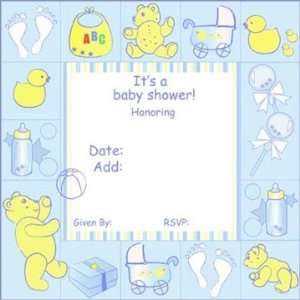  Baby Blocks Shower Invitations (Color=BL:Blue): Baby