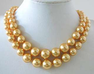   17 and 18 inches long shell pearls necklace has 8 mm back to 14 mm