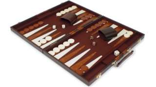 Brown & Tan Stripe Backgammon Set   Large Attache