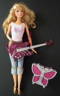 BARBIE DIARIES Movie Doll Butterfly Amp Purple Electric Guitar Plays 