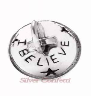 Sterling Silver JINGLE BELL Says I Believe on Top & Dingles CHARM or 