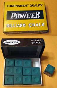Pioneer Billiard Pool Snooker Chalk 12 pieces Green  