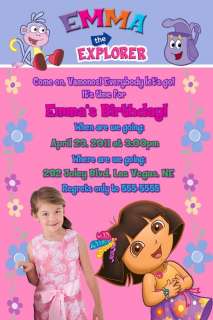 Dora the Explorer Custom Photo Birthday Invitations  