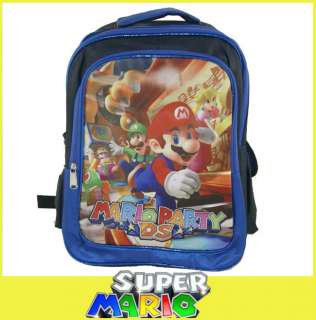   Mario Bros PEACH LUIGI WARIO Backpack School Book Bag blue SY04  