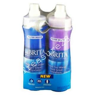 Blue & Violet Brita Water Bottles with Filters 2PK  