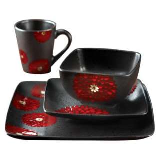 Asiana Stoneware 16 pc. Dinnerware Set   Red.Opens in a new window