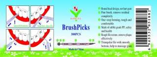 300 PCS Toothpick BRUSH PICKS teeth Helps Stimulate Gums to Promote 