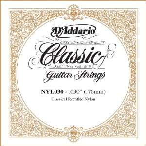   Nylon Classical Guitar Single String ,.030 Musical Instruments