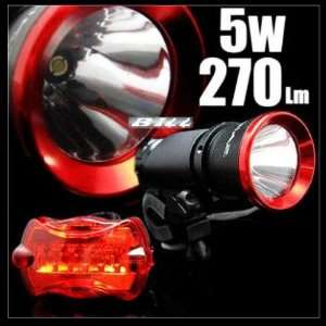   light 5 watt 270 lumens bike front torch cree led bicycle light + 5