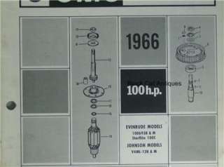 1966 Outboard Marine Pts Catalog Evinrude/Johnson 100HP  