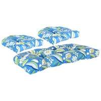 Outdoor Chaise Lounge Cushion   Blue/Green Floral  Target