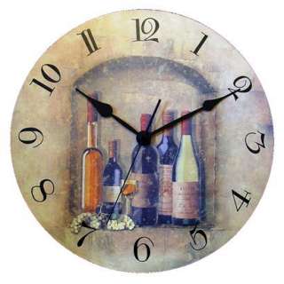 Round Retro Wine Wall Clock.Opens in a new window