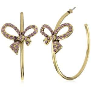    Betsey Johnson Tzarina Princess Bow Hoop Earrings Jewelry