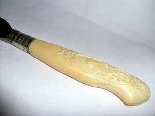   San Francisco, Cal / Sheffield Carved Tusk Handled Carving Knife