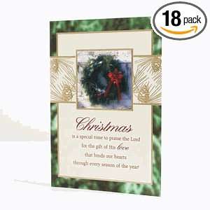  Christmas Wreath   18 Christian Christmas Boxed Cards 