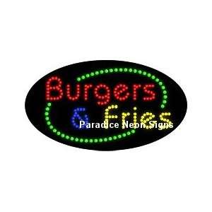  Burgers & Fries LED Sign (Oval): Sports & Outdoors