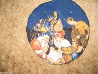 Mini Christmas Tree Skirts 6 Nativity Mary Jesus Star  