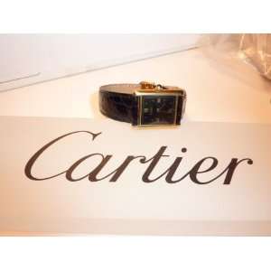  Classic Cartier Mens 18k Vermeil Tank Watch with Cartier 